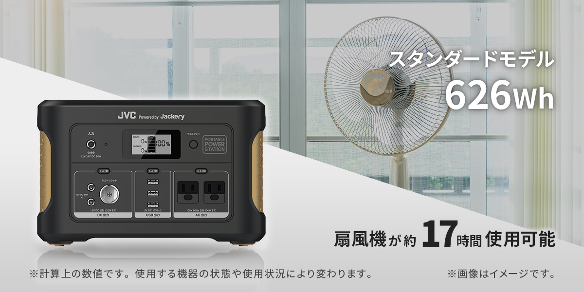 JVC Powered by Jackery ポータブル電源（626Wh） BN-RB62-C