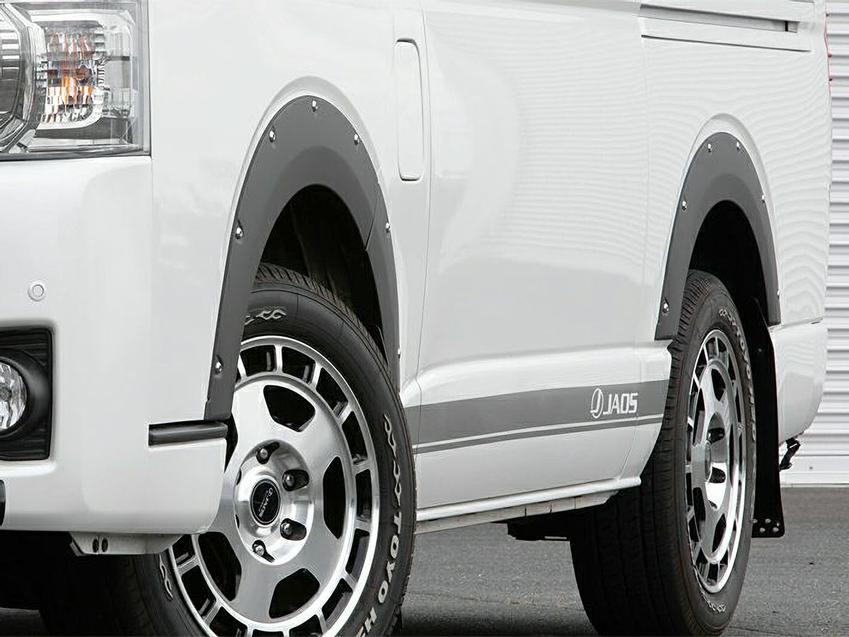 200系ハイエース JAOS フェンダーガーニッシュ type-X マットブラック 