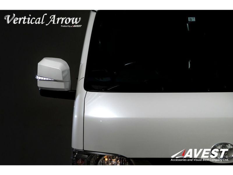 人気大割引 自動車用アクセサリー ハイエース 200系 6型 7型用 流れるドアミラー ウインカー レンズ AVEST VerticalArrow オプションランプホワイトｘ