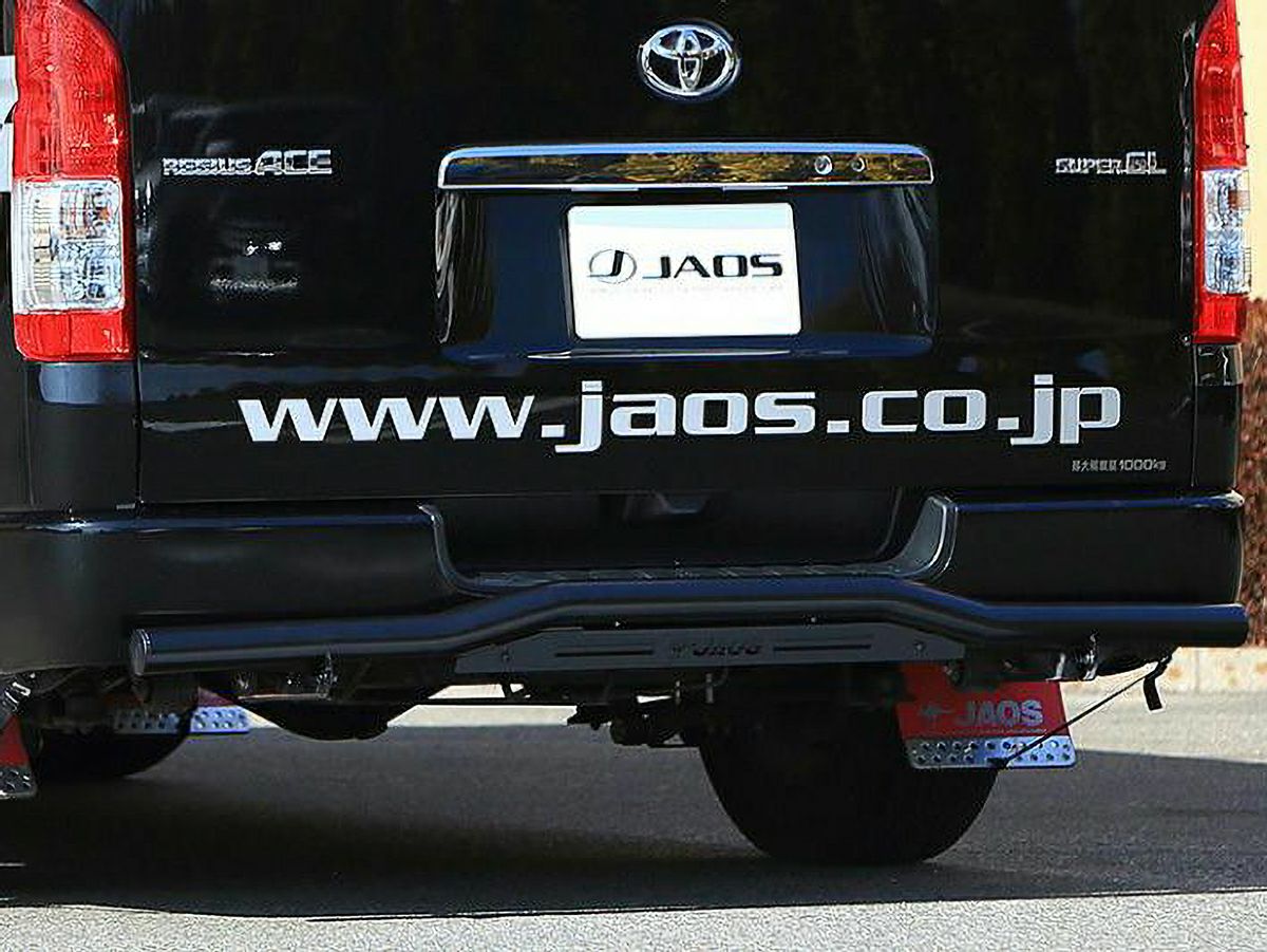 200系ハイエース ワイドボディ JAOS リアスキッドバー ブラック 